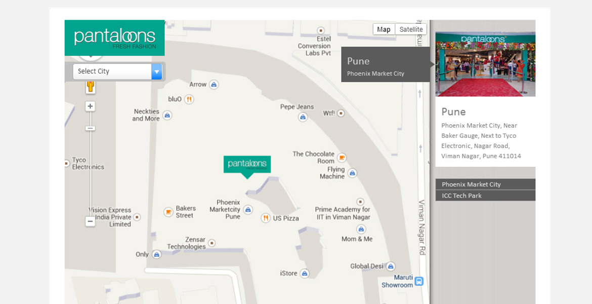Pantaloons location